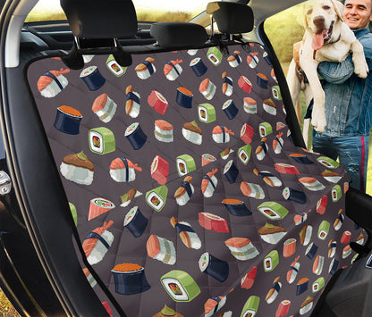 Colorful Japanese Sushi Pattern Print Pet Car Back Seat Cover