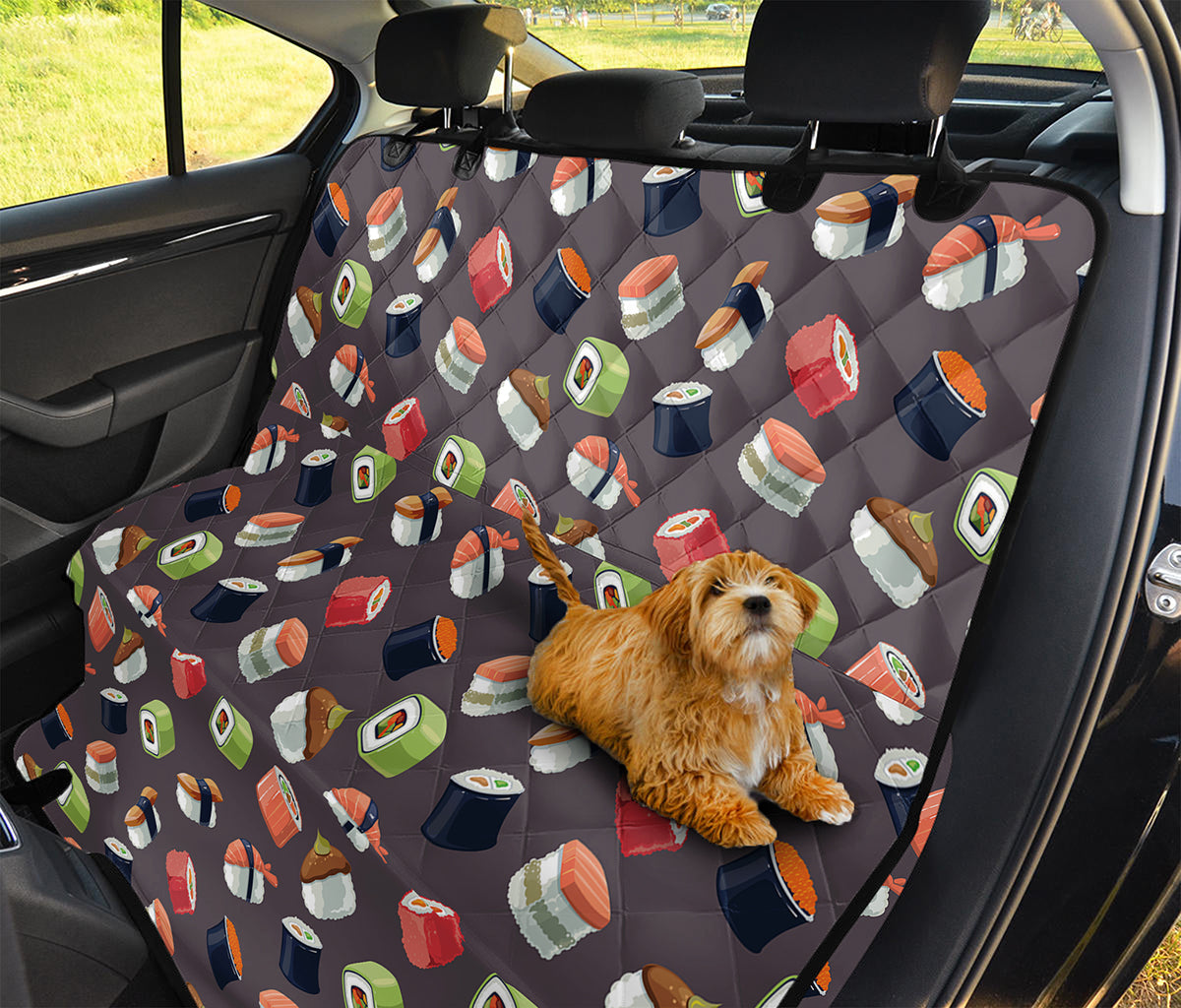 Colorful Japanese Sushi Pattern Print Pet Car Back Seat Cover