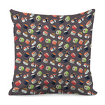 Colorful Japanese Sushi Pattern Print Pillow Cover
