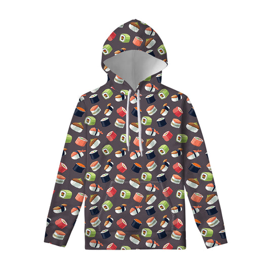 Colorful Japanese Sushi Pattern Print Pullover Hoodie