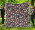 Colorful Japanese Sushi Pattern Print Quilt