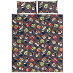 Colorful Japanese Sushi Pattern Print Quilt Bed Set