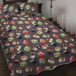Colorful Japanese Sushi Pattern Print Quilt Bed Set