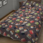 Colorful Japanese Sushi Pattern Print Quilt Bed Set