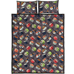 Colorful Japanese Sushi Pattern Print Quilt Bed Set