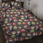 Colorful Japanese Sushi Pattern Print Quilt Bed Set