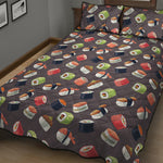 Colorful Japanese Sushi Pattern Print Quilt Bed Set