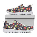 Colorful Japanese Sushi Pattern Print White Running Shoes