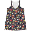 Colorful Japanese Sushi Pattern Print Women's Racerback Tank Top