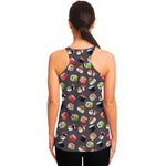 Colorful Japanese Sushi Pattern Print Women's Racerback Tank Top