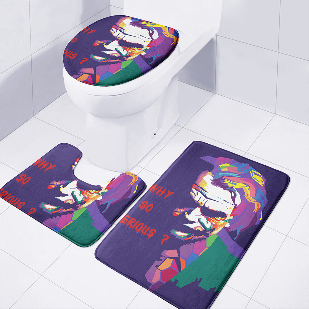 Colorful Joker Why So Serious Print 3 Piece Bath Mat Set