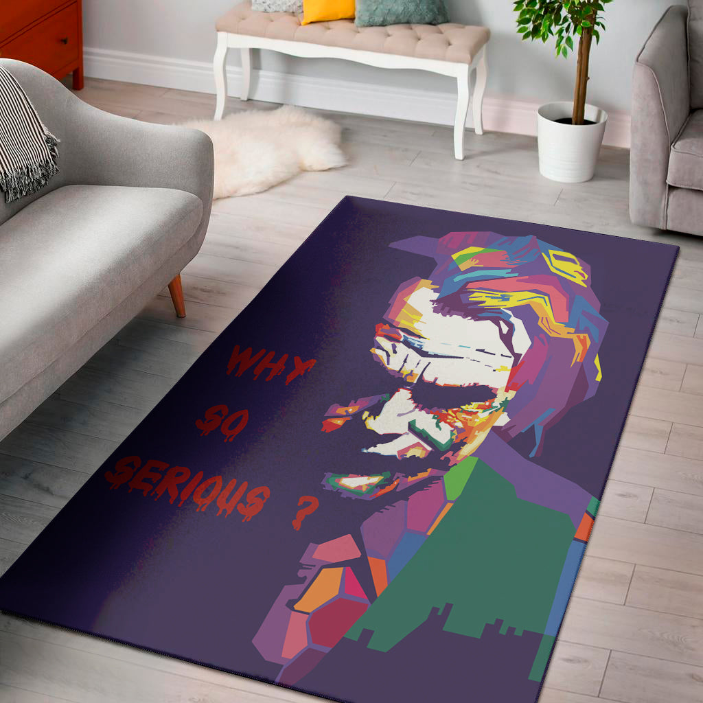 Colorful Joker Why So Serious Print Area Rug