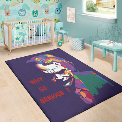 Colorful Joker Why So Serious Print Area Rug