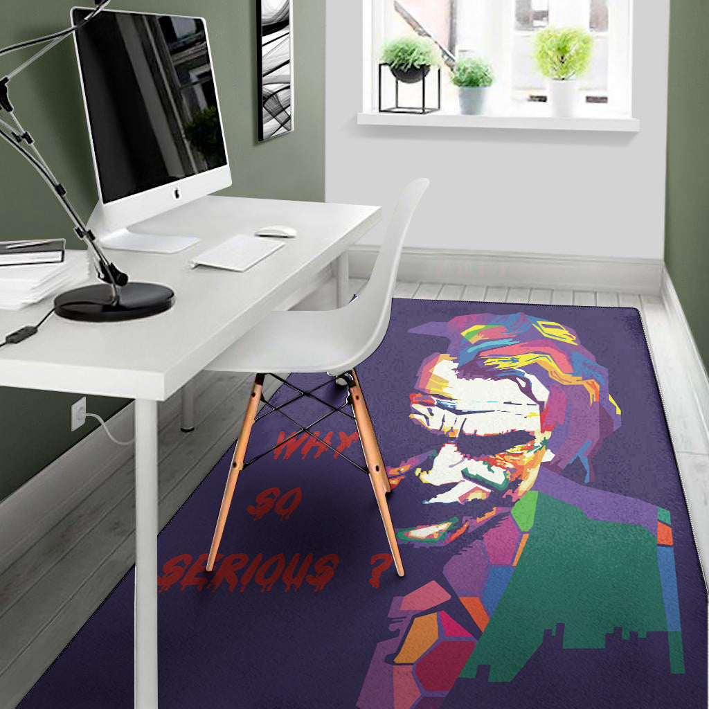 Colorful Joker Why So Serious Print Area Rug