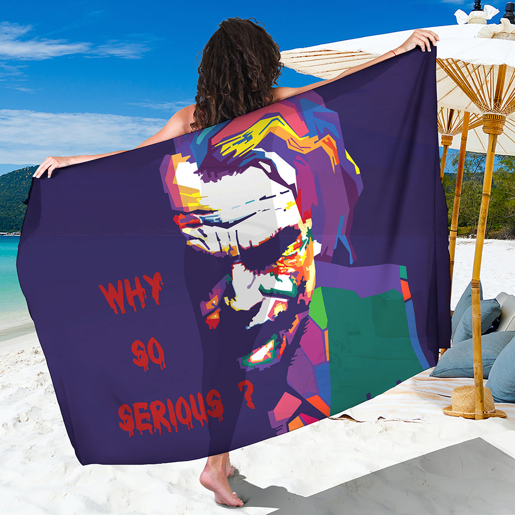 Colorful Joker Why So Serious Print Beach Sarong Wrap