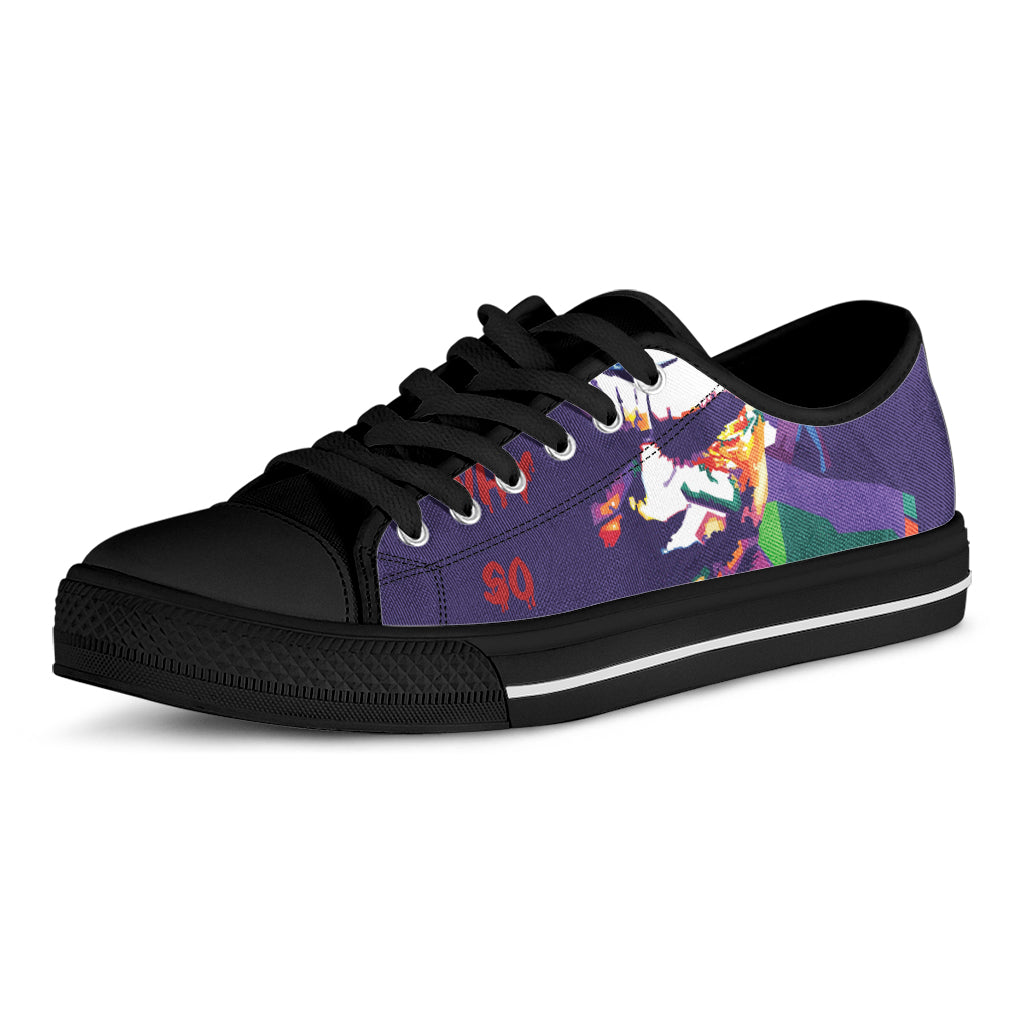 Colorful Joker Why So Serious Print Black Low Top Shoes 