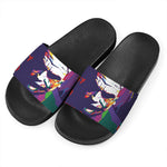 Colorful Joker Why So Serious Print Black Slide Sandals