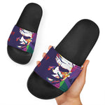 Colorful Joker Why So Serious Print Black Slide Sandals