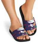 Colorful Joker Why So Serious Print Black Slide Sandals