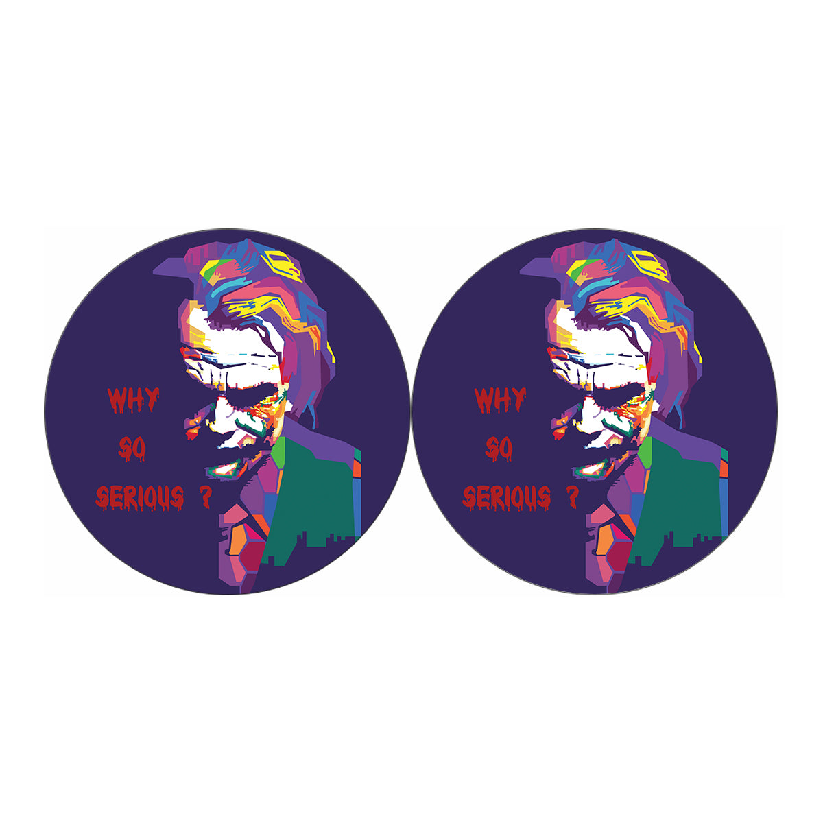 Colorful Joker Why So Serious Print Car Coasters