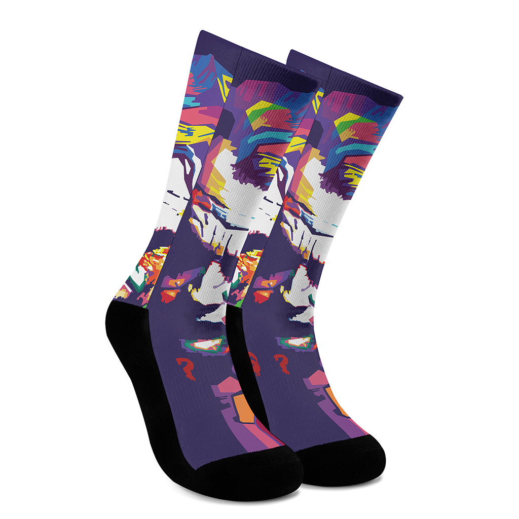 Colorful Joker Why So Serious Print Crew Socks