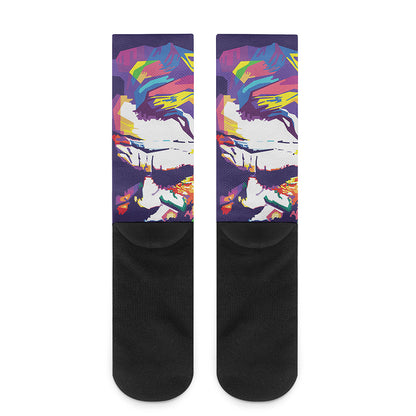 Colorful Joker Why So Serious Print Crew Socks