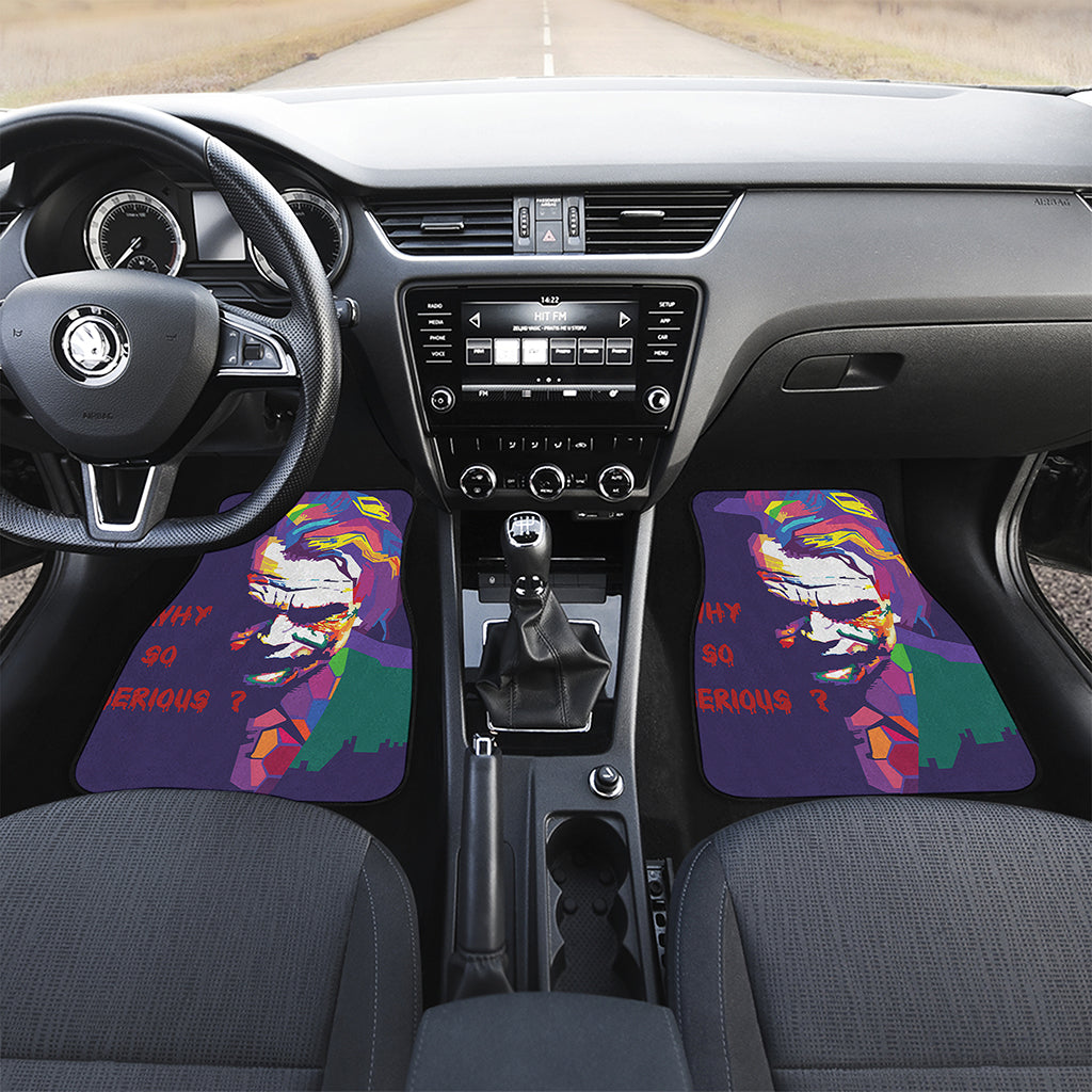 Colorful Joker Why So Serious Print Front and Back Car Floor Mats