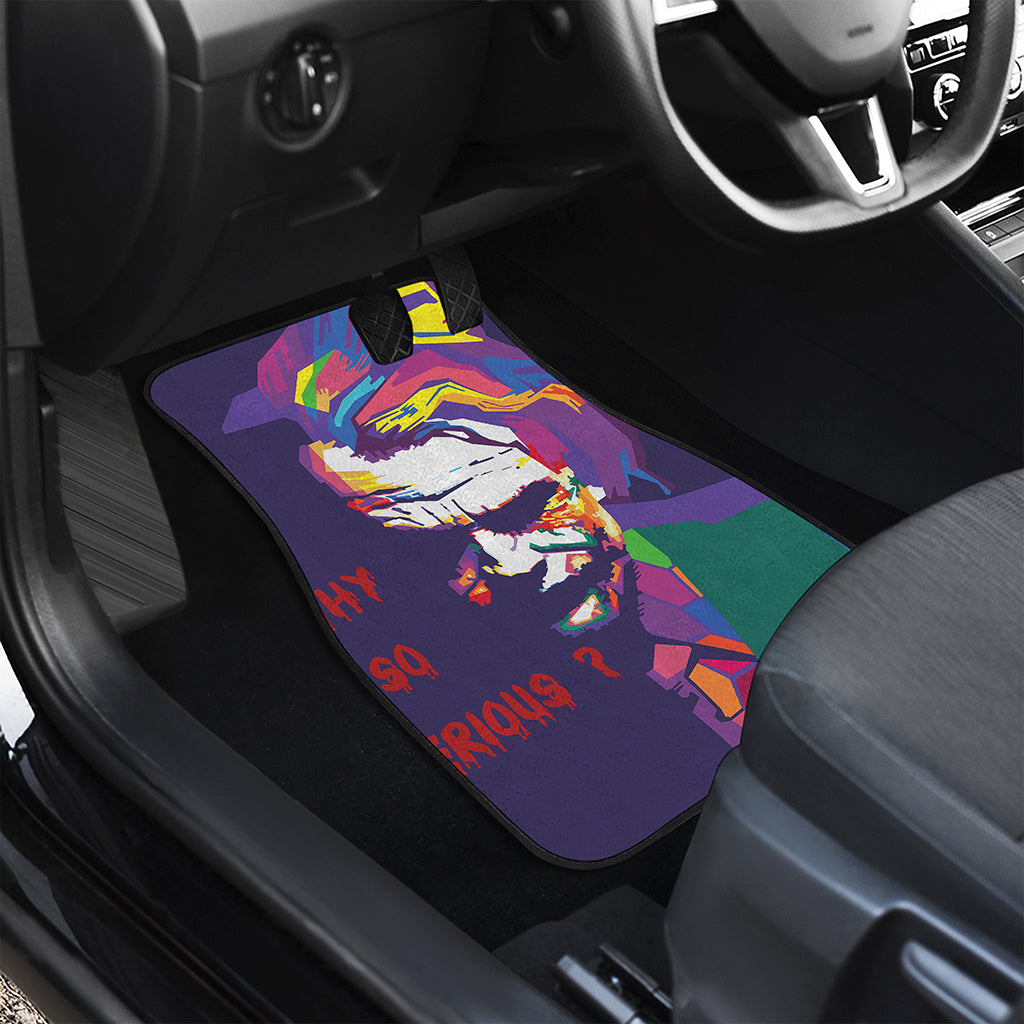 Colorful Joker Why So Serious Print Front and Back Car Floor Mats