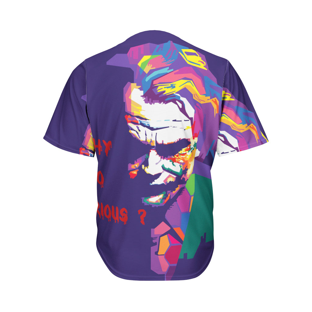 Colorful Joker Why So Serious Print Men's Baseball Jersey