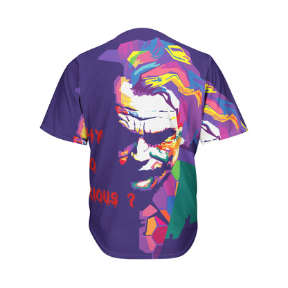 Colorful Joker Why So Serious Print Men's Baseball Jersey