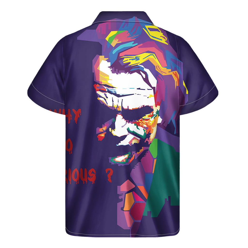 Colorful Joker Why So Serious Print Men's Short Sleeve Shirt