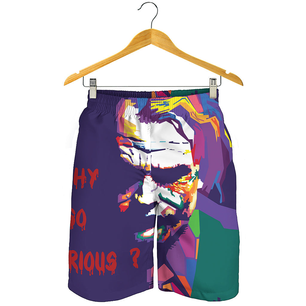 Colorful Joker Why So Serious Print Men's Shorts