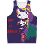 Colorful Joker Why So Serious Print Men's Tank Top
