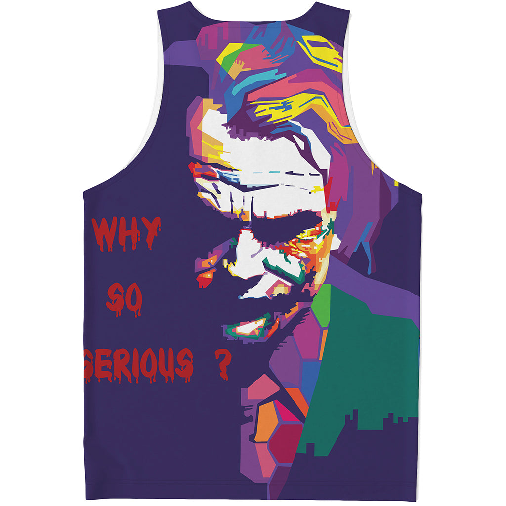Colorful Joker Why So Serious Print Men's Tank Top