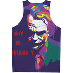 Colorful Joker Why So Serious Print Men's Tank Top