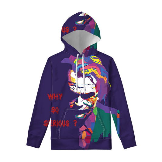 Colorful Joker Why So Serious Print Pullover Hoodie