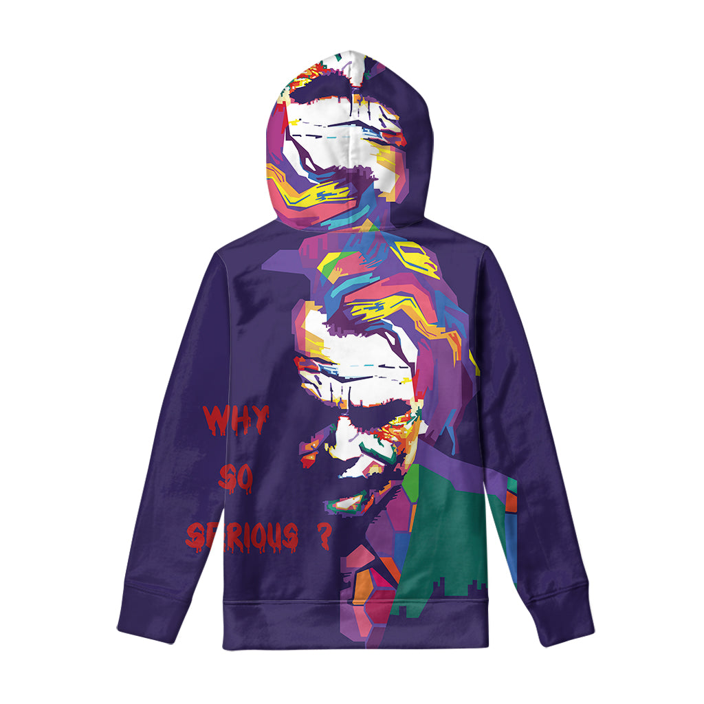 Colorful Joker Why So Serious Print Pullover Hoodie
