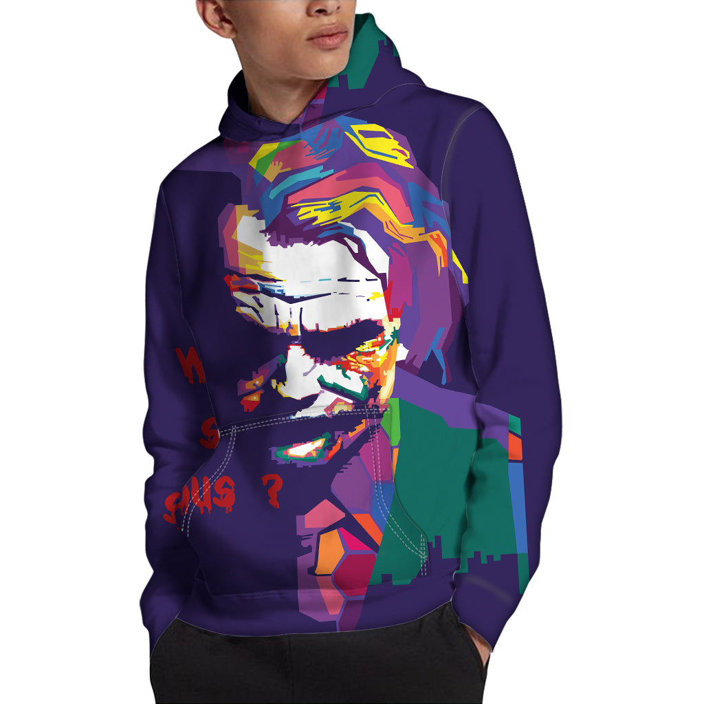 Colorful Joker Why So Serious Print Pullover Hoodie
