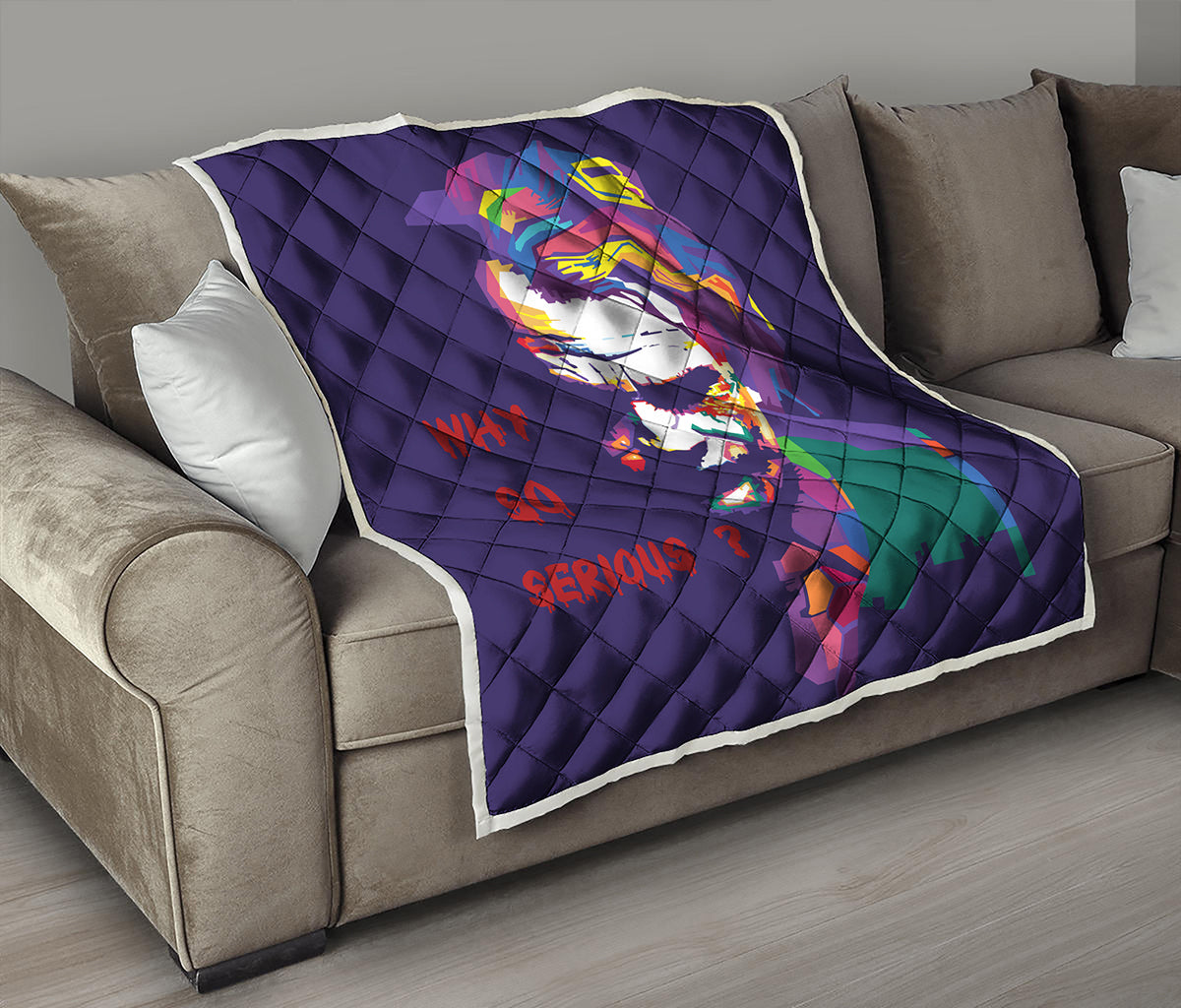 Colorful Joker Why So Serious Print Quilt