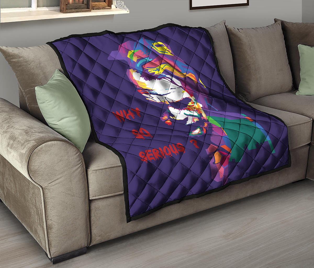 Colorful Joker Why So Serious Print Quilt