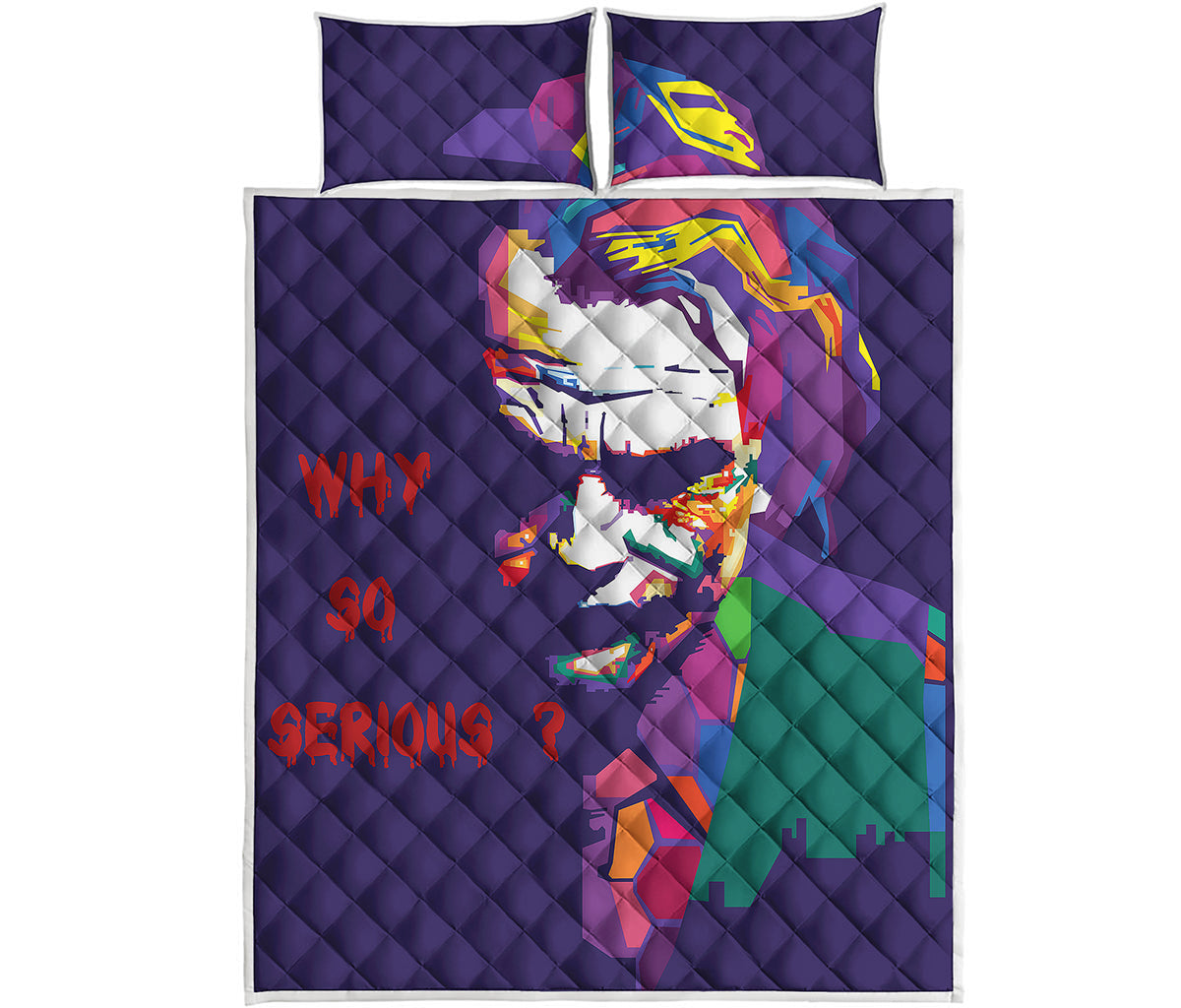 Colorful Joker Why So Serious Print Quilt Bed Set