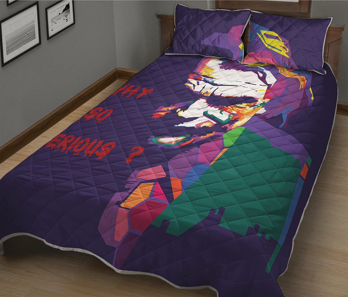 Colorful Joker Why So Serious Print Quilt Bed Set