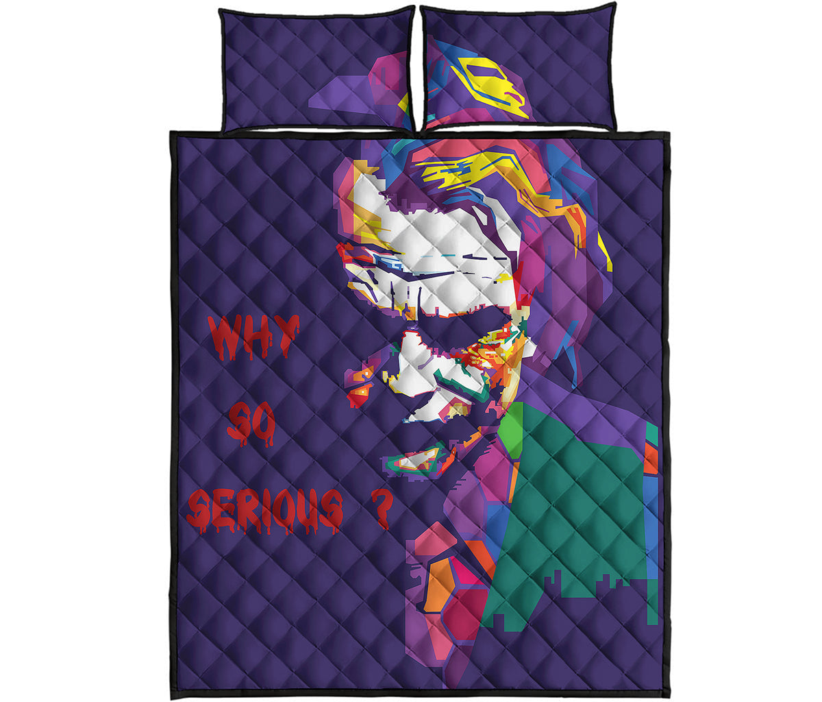 Colorful Joker Why So Serious Print Quilt Bed Set