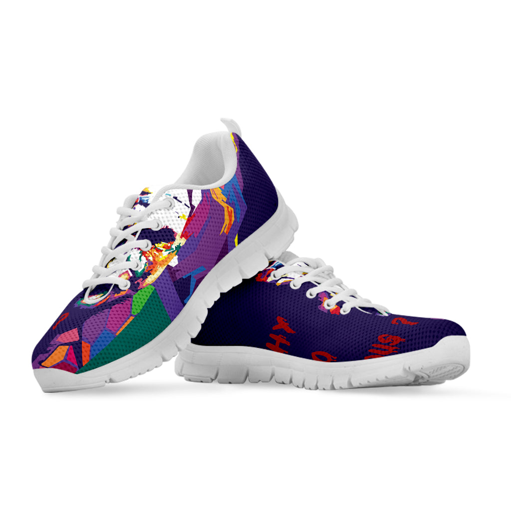 Colorful Joker Why So Serious Print White Sneakers