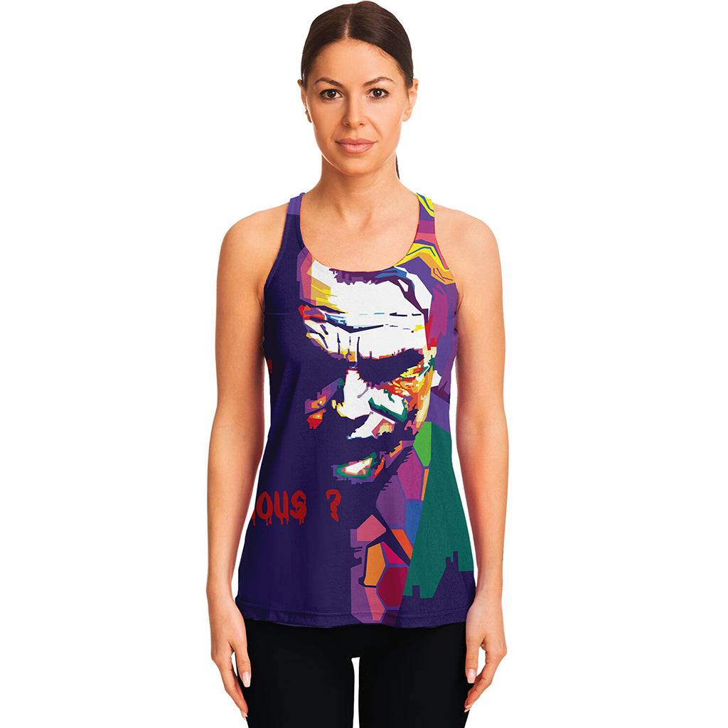 Colorful Joker Why So Serious Print Women's Racerback Tank Top