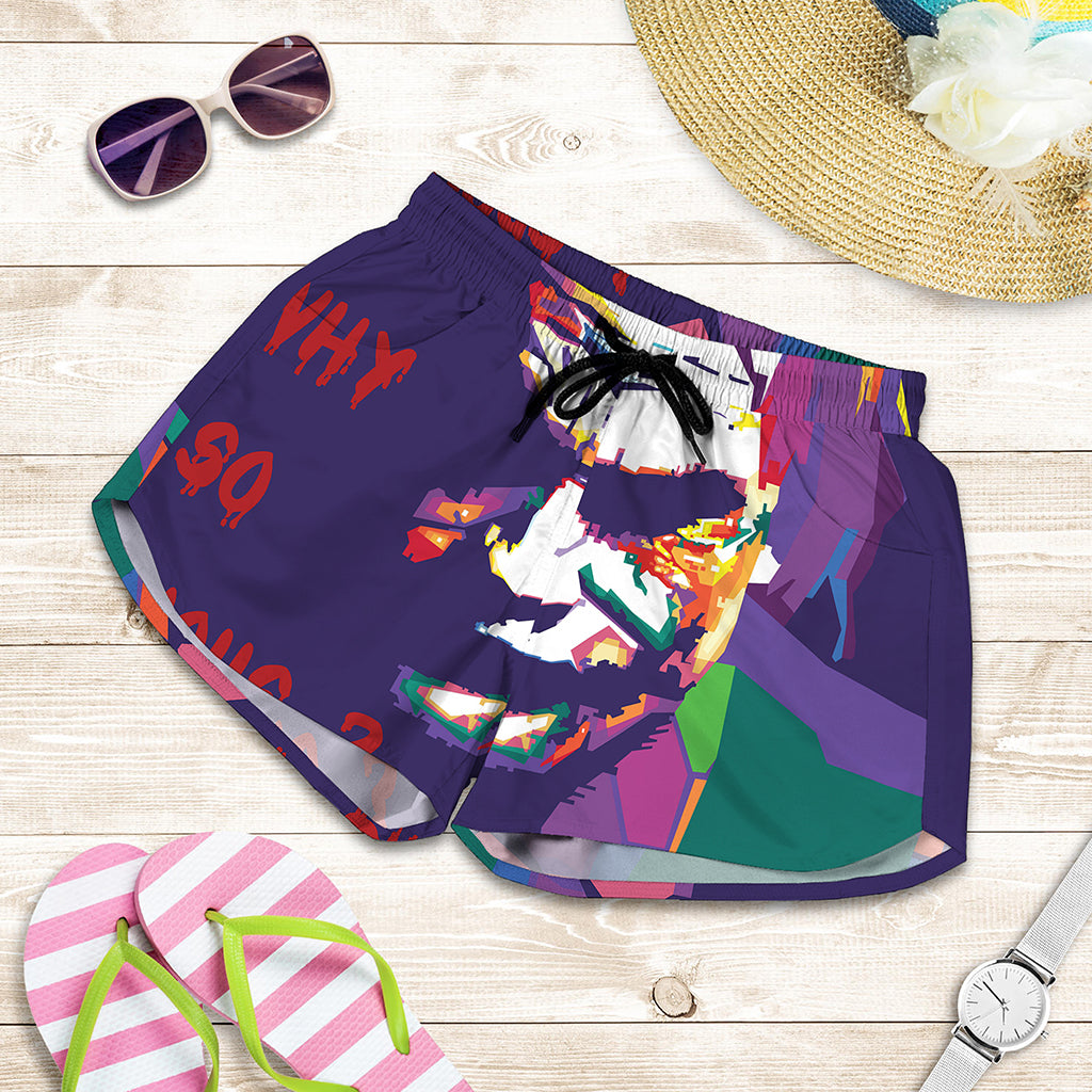 Colorful Joker Why So Serious Print Women's Shorts