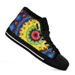 Colorful Kaleidoscope Print Black High Top Shoes