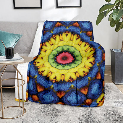 Colorful Kaleidoscope Print Blanket