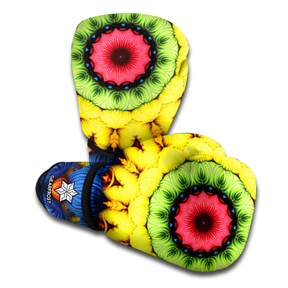 Colorful Kaleidoscope Print Boxing Gloves