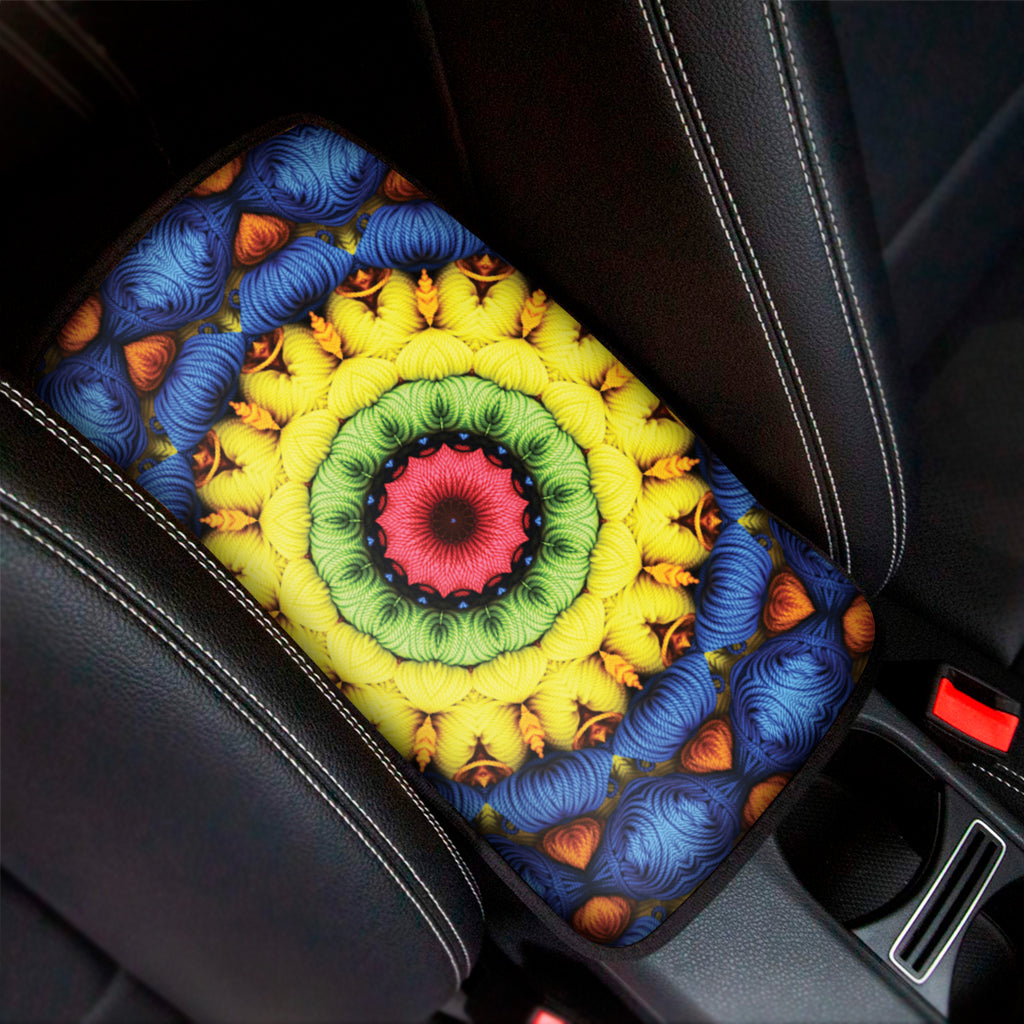 Colorful Kaleidoscope Print Car Center Console Cover